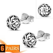 Round Celtic Trinity Knot Stud Silver Earrings, ep279st